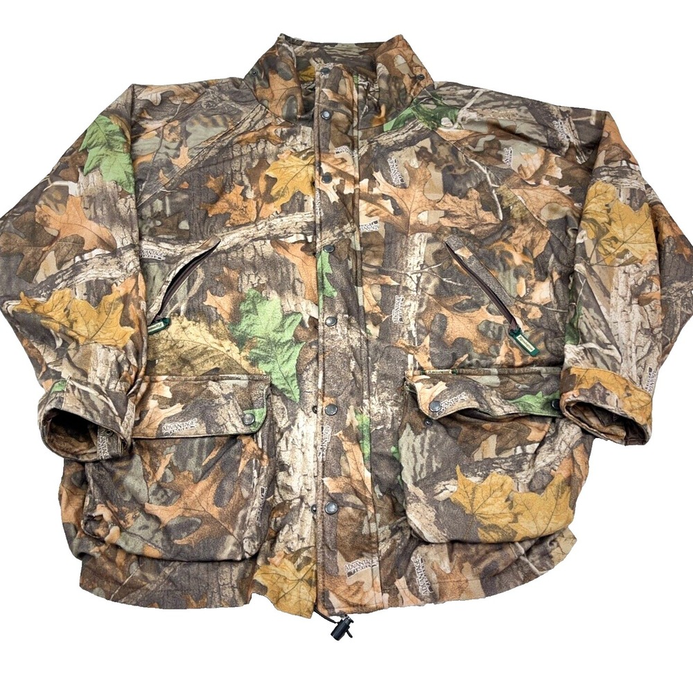 Vintage Remington Camo Jacket Men Large  Brown Advantage Timber Hunting Lined